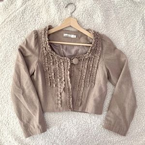 Sunday’s Crop Top || Tan with 1 button